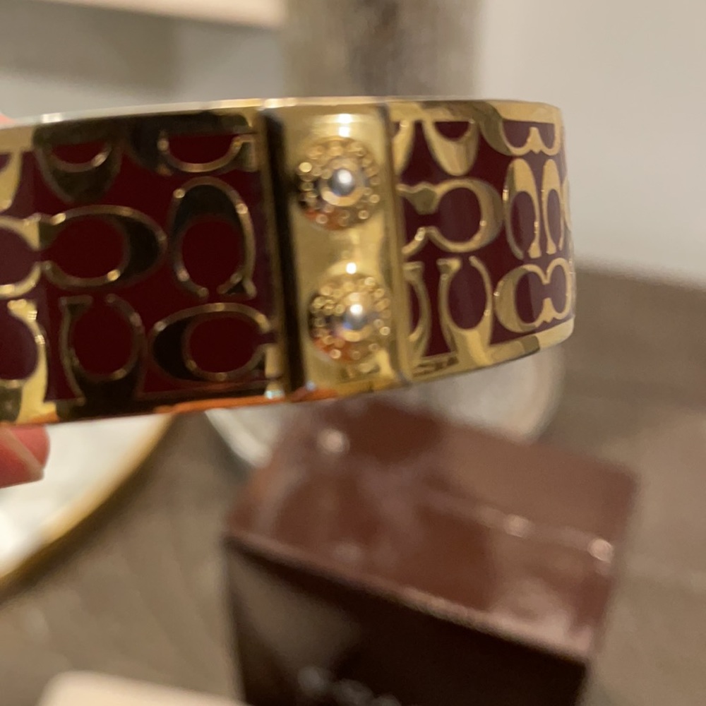 Burgundy Or Deep Red Coach Bangle Bracelet - image 3